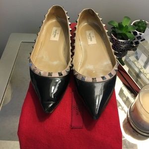 Valentino Patent Rockstud Ballet Flat